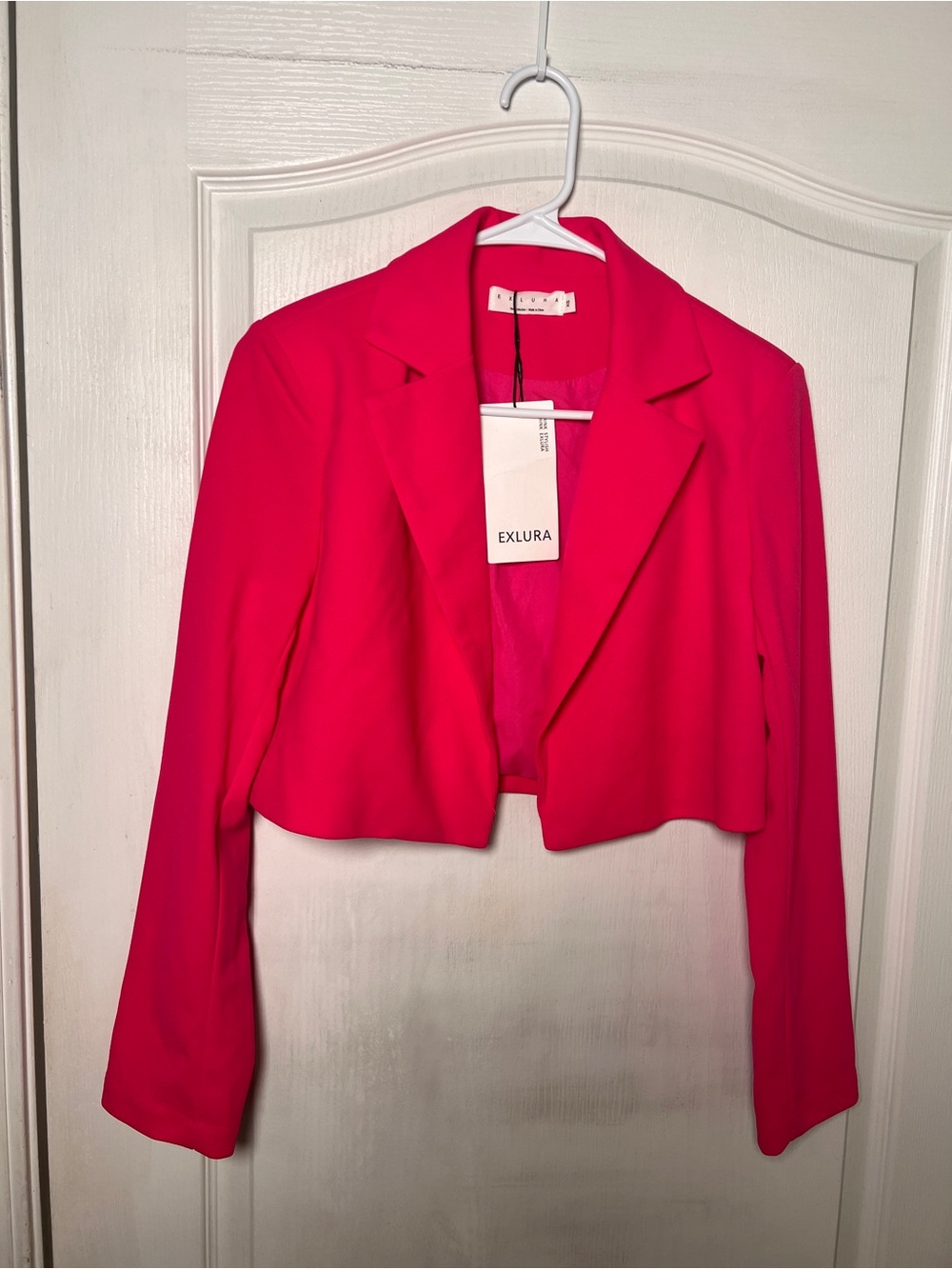 EXLURA Hot Pink Blazer & Pleated Mini Skirt Set XS NWT